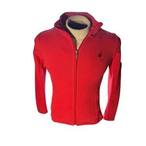 Straight Down Full Zip Hoodie Jacket Red Small BNP Paribas Open Logo